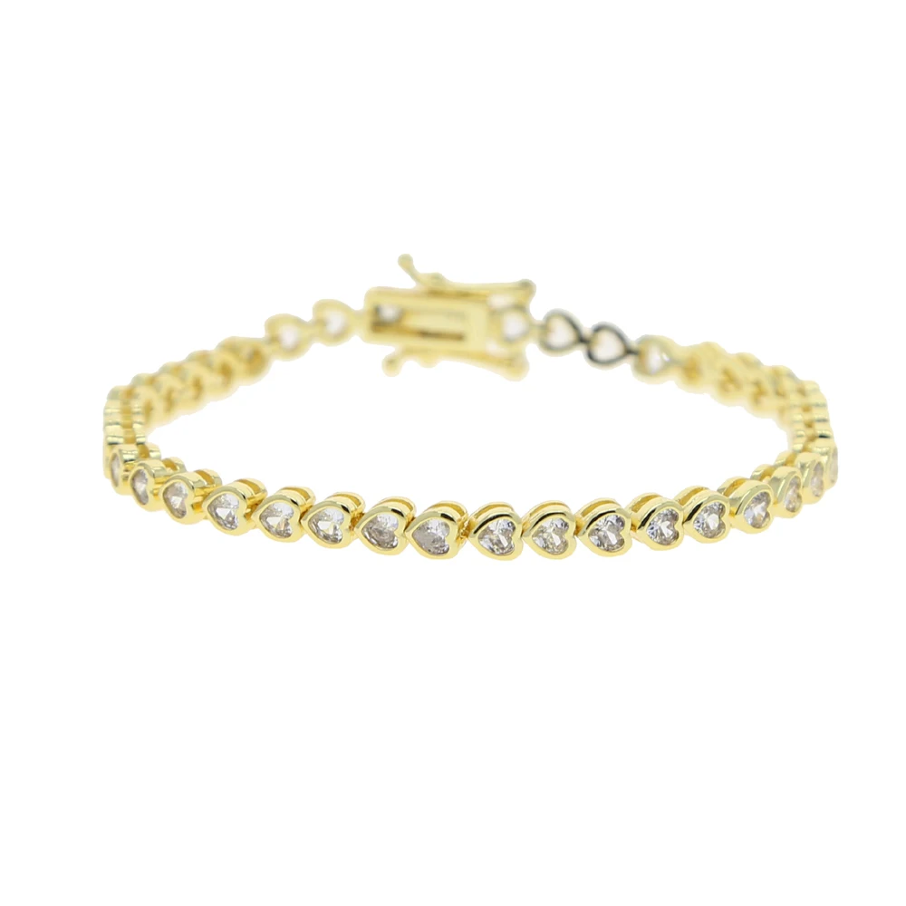 Verschiedene geformte geometrische Lünette Zirkonia 5A CZ Tenniskette Armband klassische Mode Damen Schmuck