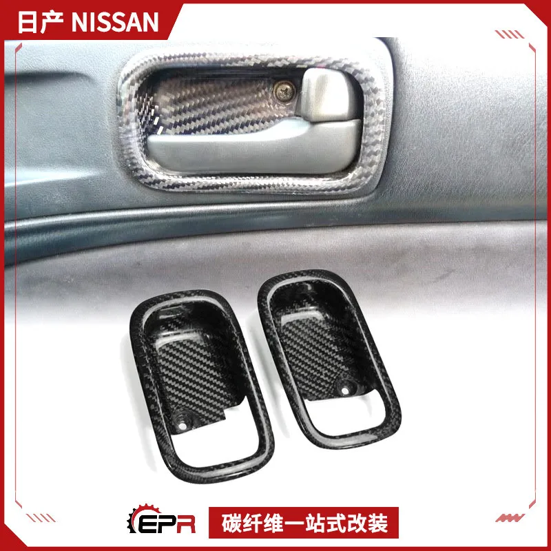 

Подходит для Nissan SILVIA S14, детали для внутренней модификации из углеродного волокна, крышка внутренней дверной ручки автомобиля, модернизация и установка
