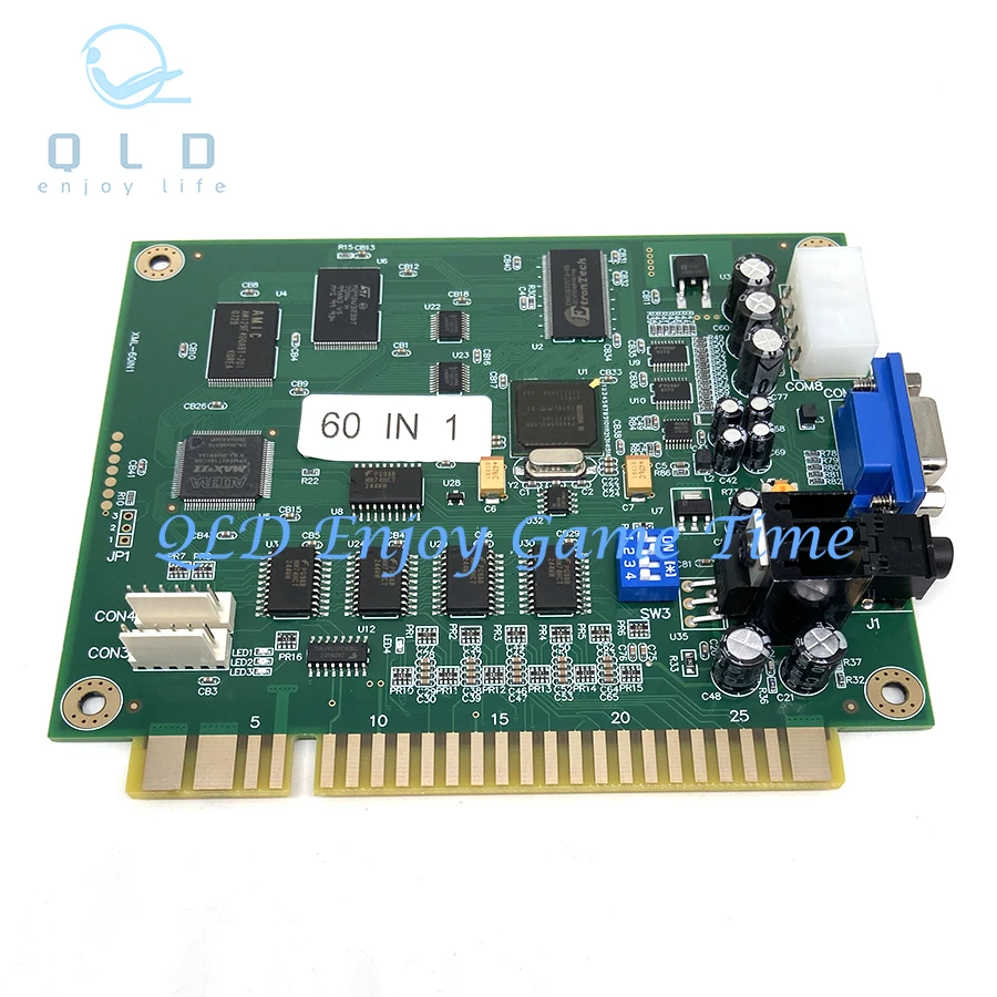 Classic Jamma PCB Multi Game Board for Horizontal or Vertical Arcade Cocktail Cabinet Motherboard, Adapter, 19 in 1, 60 in 1