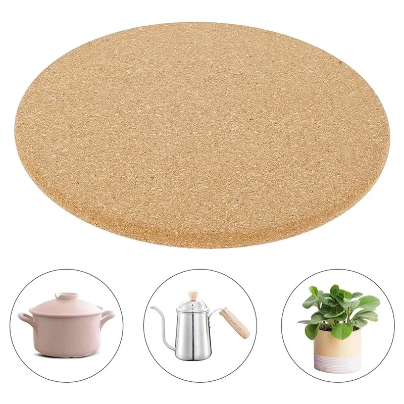 Cork Pot Mat Kitchen Cork Round Table Pot Coasters Wooden Pad Pot Pad Wood For Cup Coffee Mug Kitchen Decoration Accessories 1pc