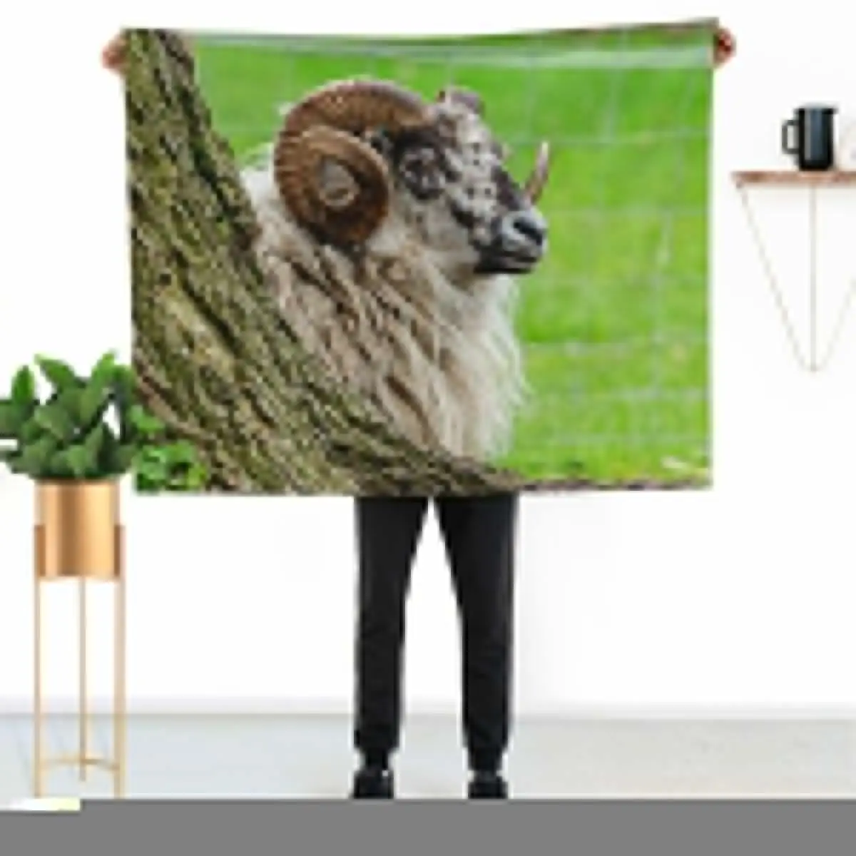 Boreray Ram Throw Blanket Vintage Summer Decoratives Sofa Quilt Multi-Purpose Soft Beds Blankets