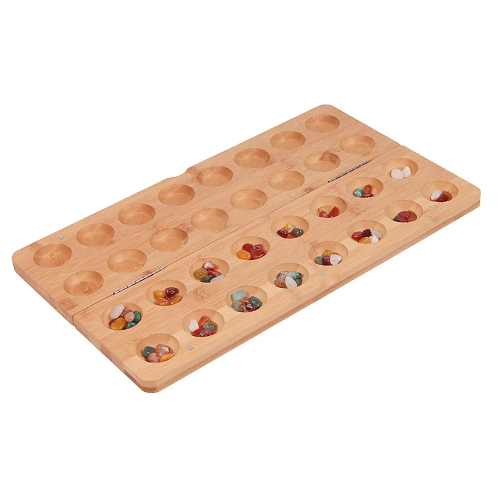 

Wooden Foldable Mancala Board Game Travel Game Portable Family Games Multi Color Beads for Kids Travel Entertainment Teen Family