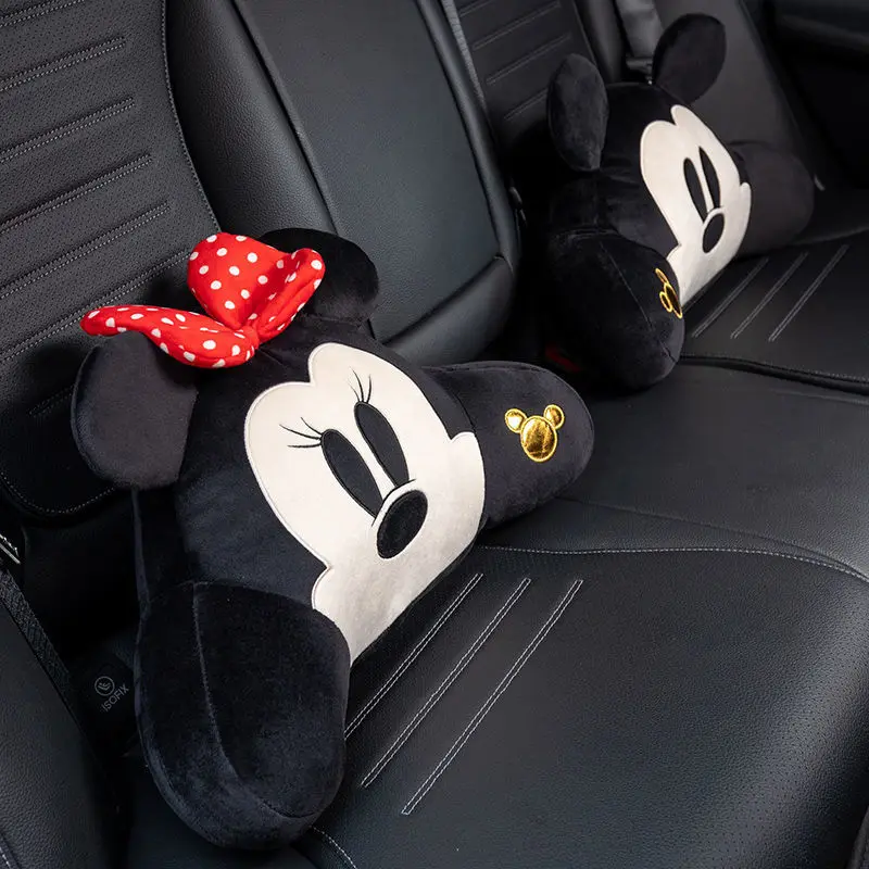 Cute Mickey Minnie creative cartoon style fashionable versatile comfortable soft plush neck protection headrest waist cushion