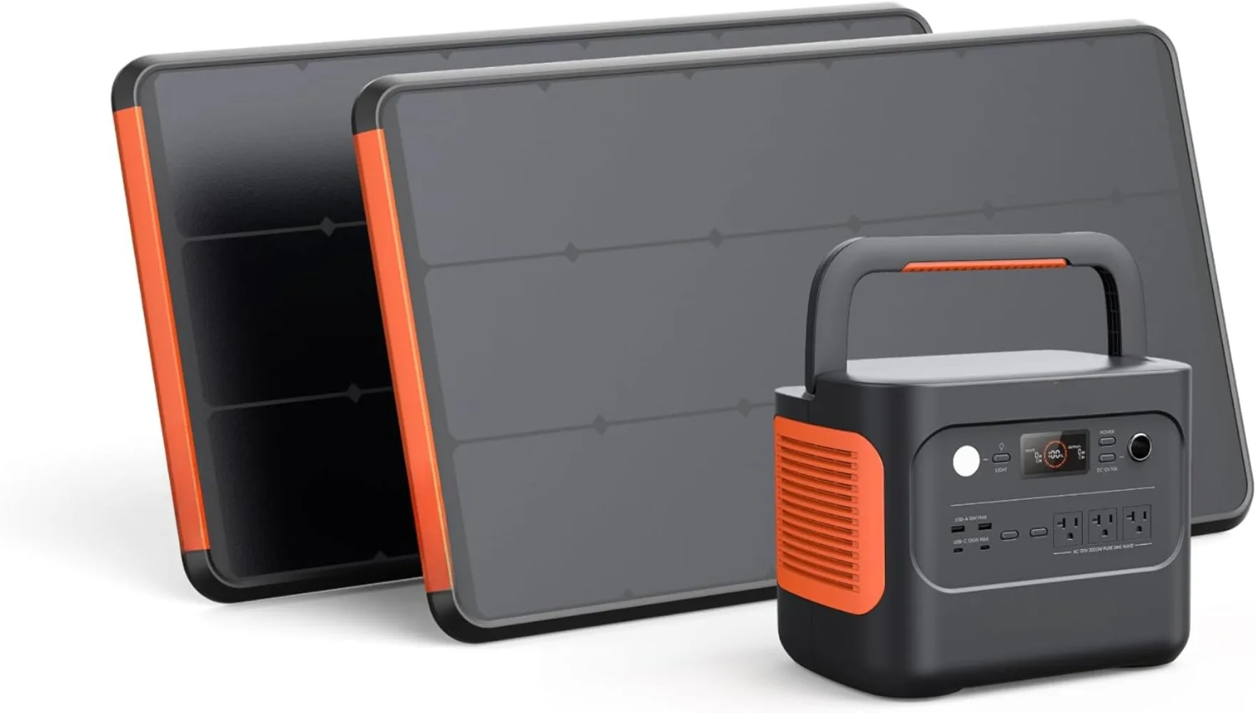 Solar Generator 1000 Plus Roam Kit, 1264Wh 2000W Portable Power Station + 2 x SolarSaga 100 Prime Solar Panels