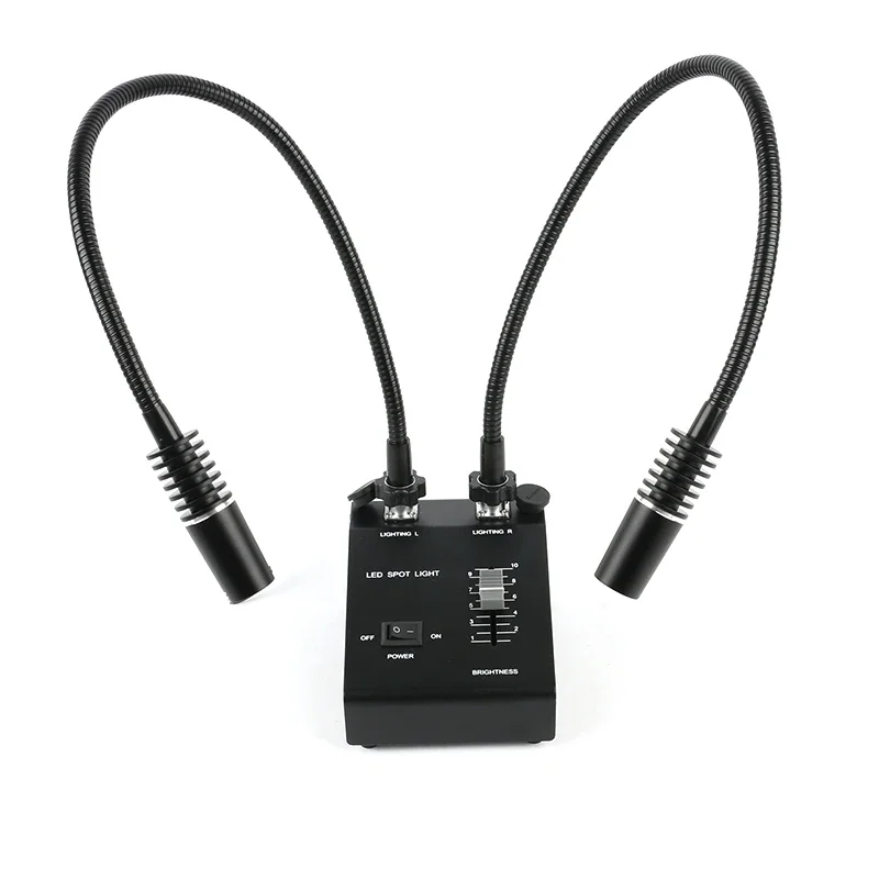 Livremente Girando Dobrável Dupla Gooseneck Lâmpada Ajustável Led Luz 3w para Microscópio de Vídeo Estéreo Iluminação Reforçada