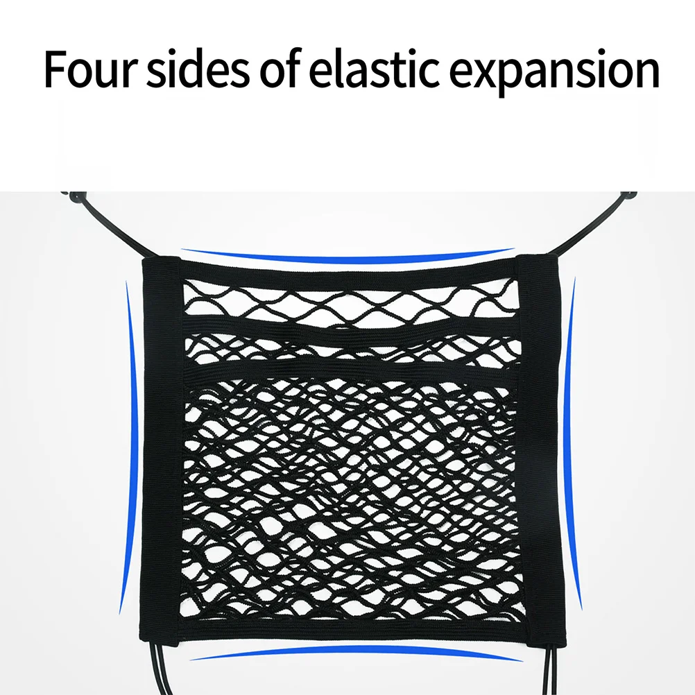 

Car Seat Storage Net Pocket Double-Layered Mesh Organizer Large Capacity Purse Phone Documents Driving Permit Business Cards Air