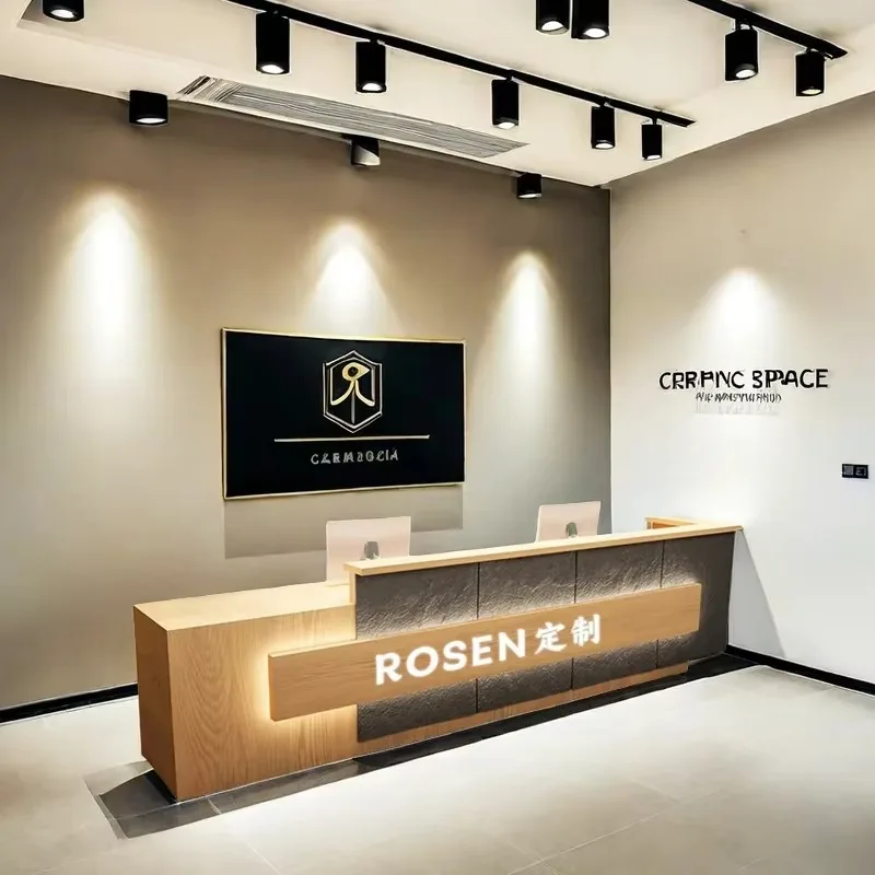 

Counter Store Salon Beauty Storage Exhibitor Furniture Institute Luxury Receiption Desk Reception Cashier Table Advanced Bar