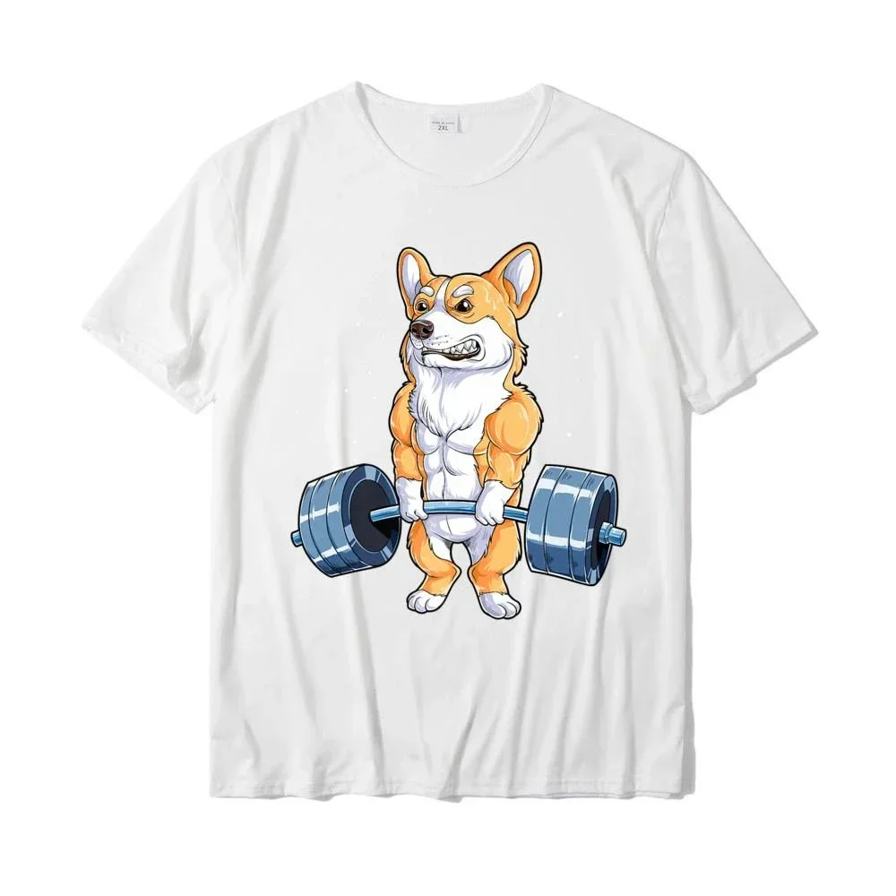 男性と女性のための半袖Tシャツ,「ダックスフント犬の服,ウェイトリフティングストリートウェアスタイル,サマースポーツTシャツ,デッドリフト