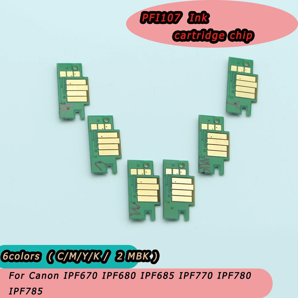 

PFI-107 PFI 107 Cartridge Chip for Canon IPF680 IPF685 IPF770 IPF780 IPF785 IPF670 printer IPF107 Auto Reset Chip