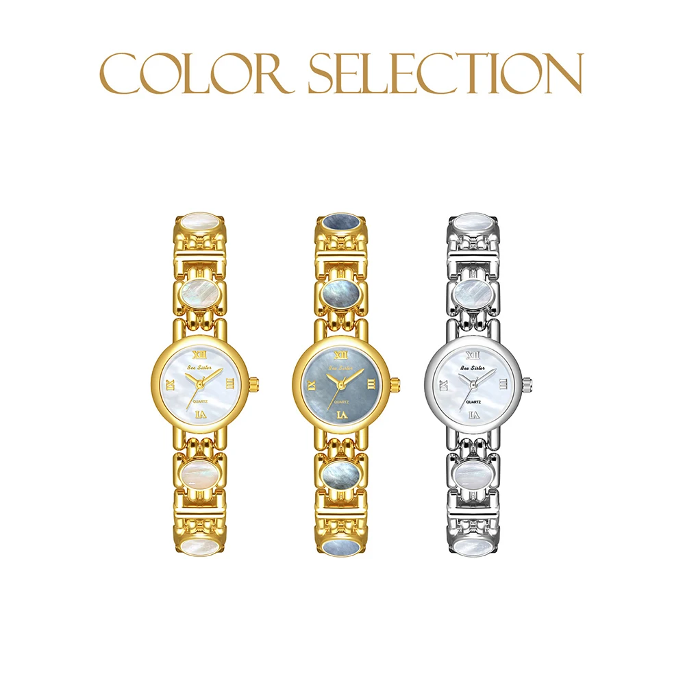 Роскошные бренды, женские часы, красочные оригинальные браслеты-ракушки, наручные часы, винтажные золотые кварцевые женские часы, платье, подарки, новинка