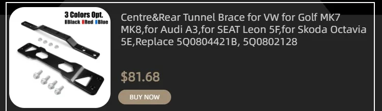 Centre&Rear Tunnel Brace for VW for Golf MK7 MK8,for Audi A3,for SEAT Leon 5F,for Skoda Octavia 5E,Replace 5Q0804421B, 5Q0802128