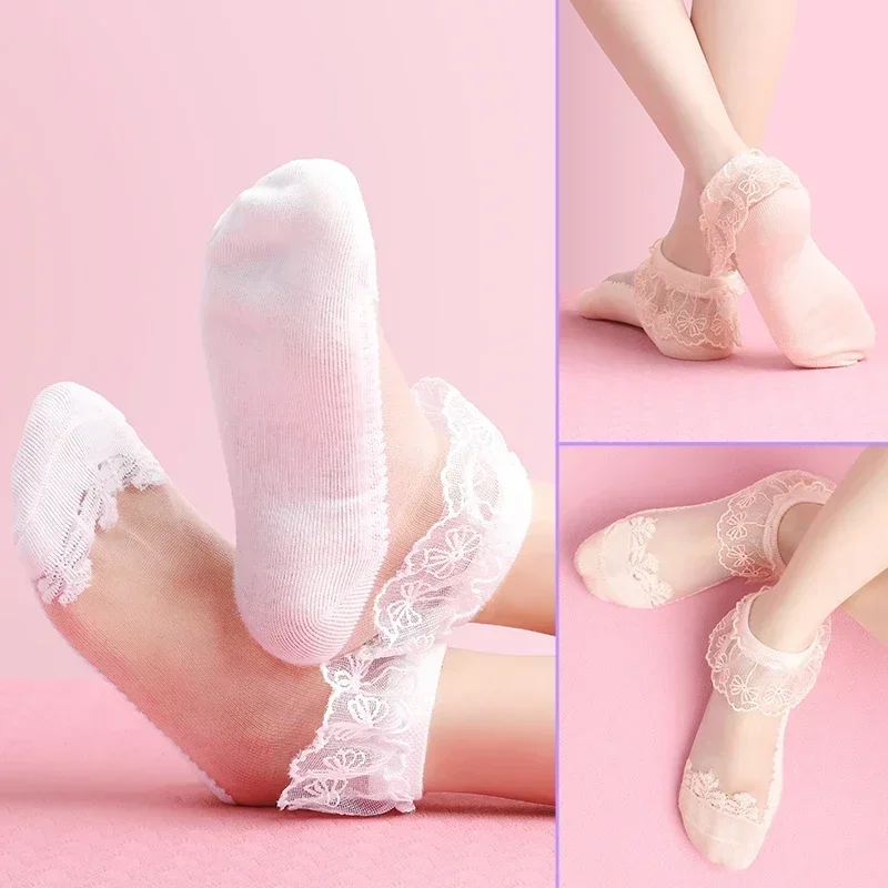 Baby Girls Socks White Lace Ankle Socks  Kids Cotton Short Socks Children Cute Footlet Socks 1Pairs