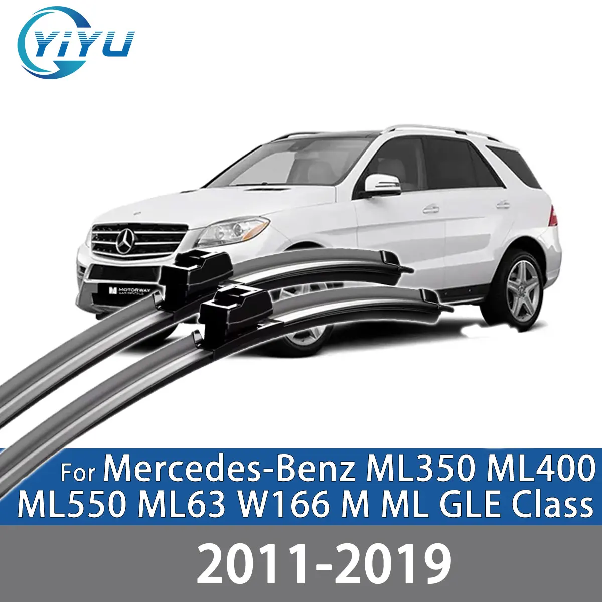 2PCS Car Front Wiper Blades For Mercedes-Benz ML350 ML400 ML550 ML63 W166 M MLGLE Class 11-19  Windshield Windscreen Accessories
