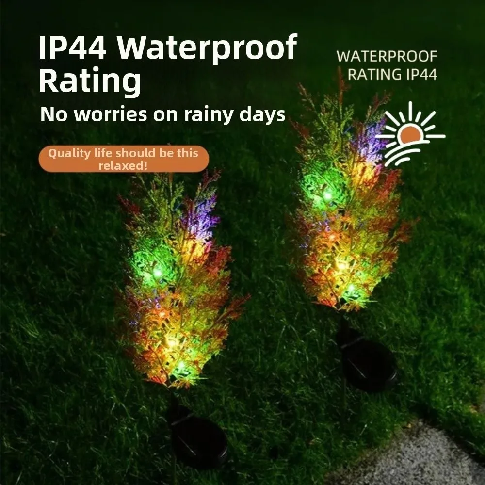 Colorful Solar Pine Tree Lamp Realistic Waterproof Christmas Garden Floor Lamp Creative Cordless Landscape Lawn Lamp