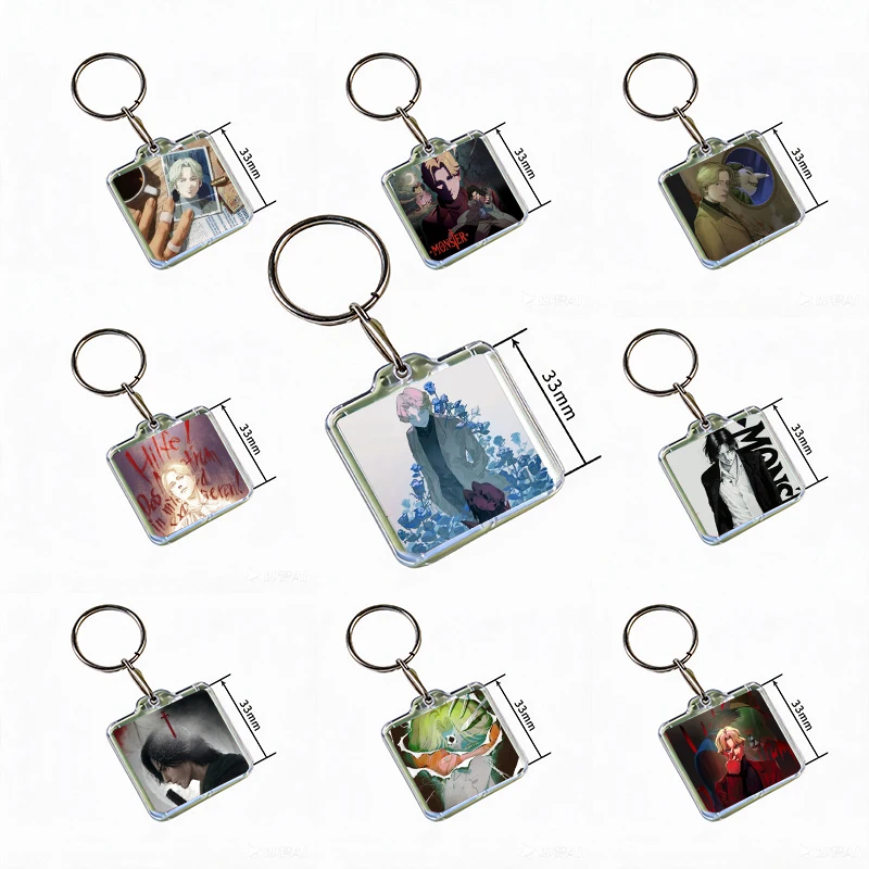 Monster Johan Liebert Tenma Kenzo Acrylic Keychain Handmade Hanging Clothes Backpack Decoration Accessories Gifts with Friends