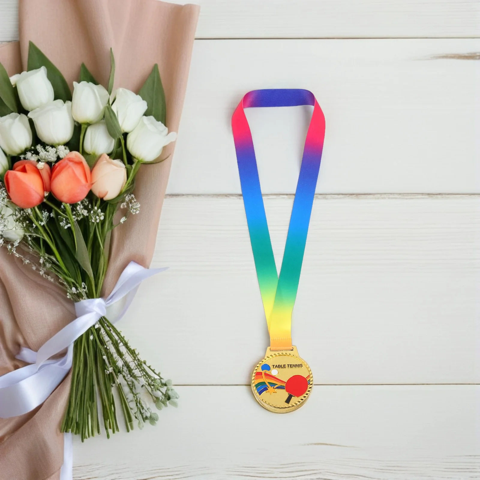 ميدالية ذهبية، جوائز مسابقة تنس الطاولة، ميداليات معدنية لجوائز الطلاب، البطولات، الأحداث الرياضية، متينة تدوم طويلاً #4