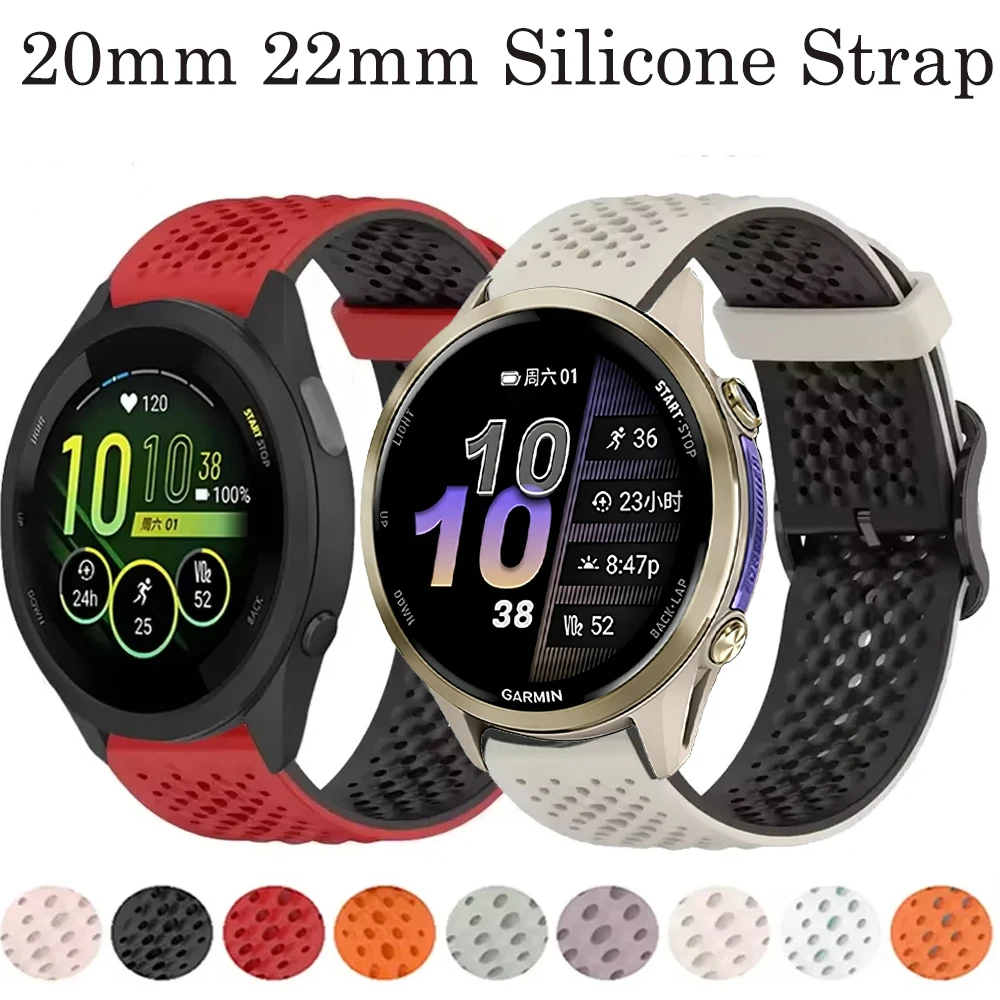 20mm 22mm Weiches Silikonarmband für Garmin Active 6 Venu 3/2 Komfortables Armband für Garmin Forerunner 970 965 955 265 165