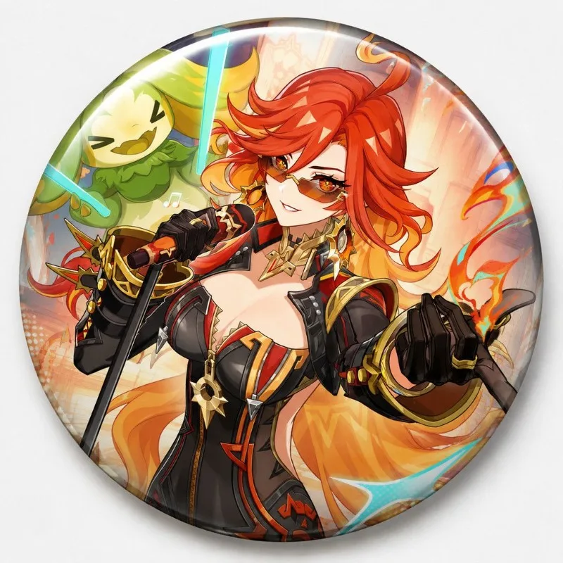 Yuan Shen Game Impacting Acrylic Stand Exquisite Desktop Decoration Plaque Cartoon Character Mavuika Brooch Collection Gifts
