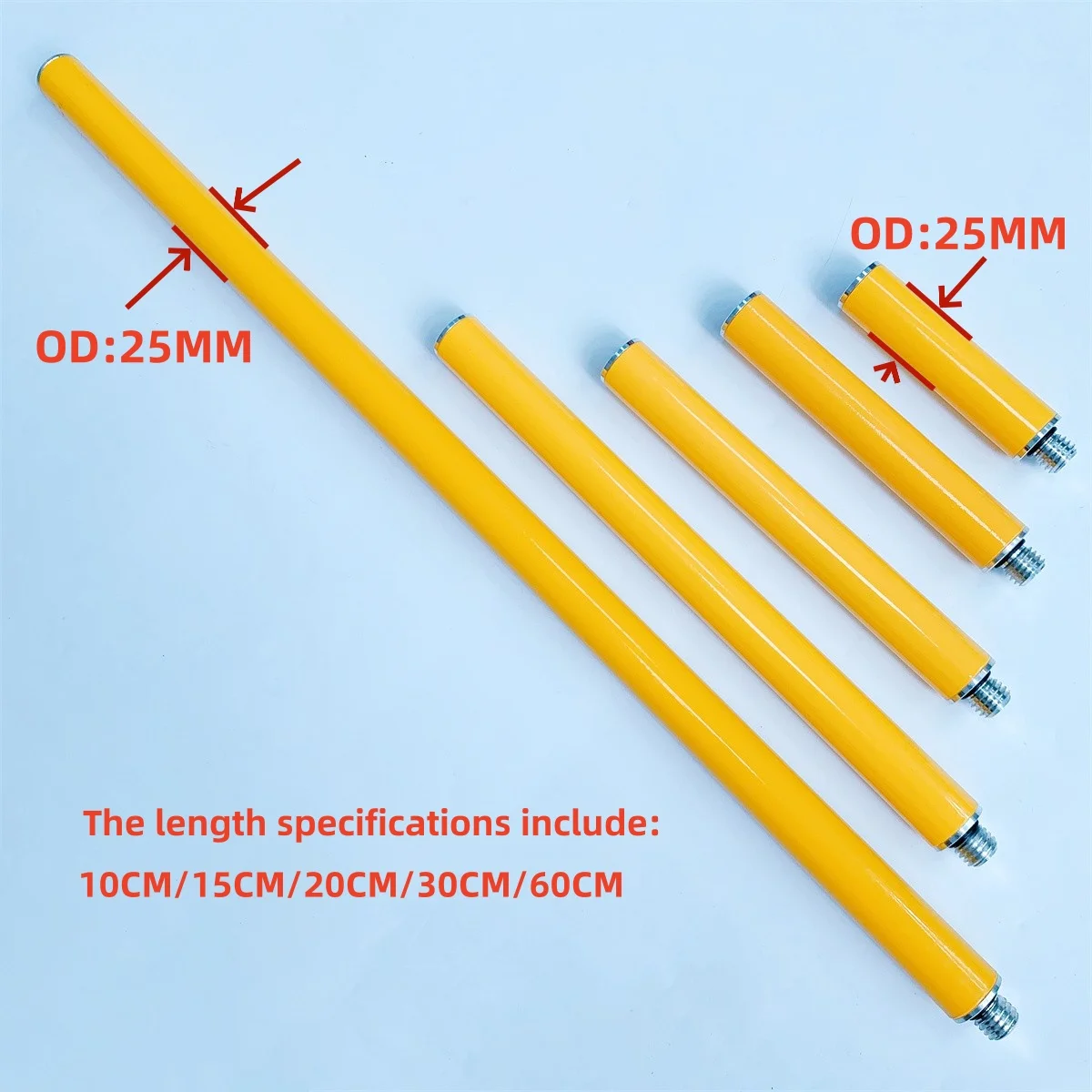 GPS yellow extension pole Extension rod OD 25mm Leveling accessories Extension rod for Trimble Topcon Leica