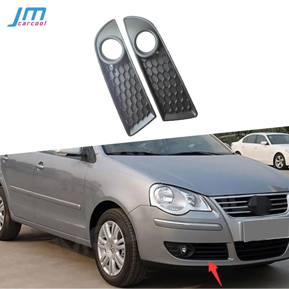 

ABS Front Bumper Fog Light Cover Foglamp Honeycomb Grilles Frame for VW Polo MK4 9N3 2005- 2009 Facelift Decoration Accessories