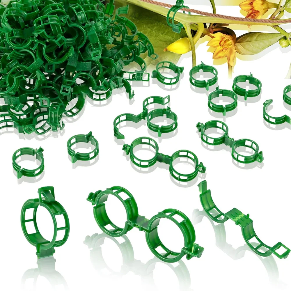 100/300 Pcs Grape,Plants Stalks Holder，Plant Support Clips Fixture,Plastic Garden Vine Strapping Clip for Climbing Plants,Tomato