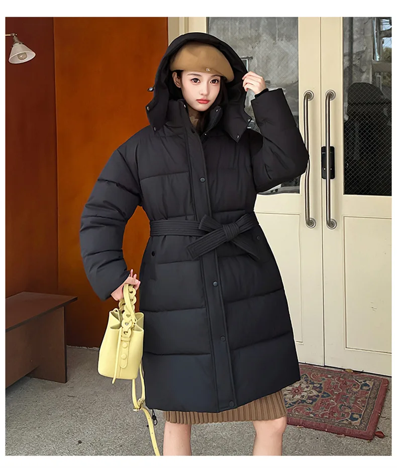 Korean Fashion 2026 Winter New Solid Color Long Sleeve Hooded Cotton Jacket Women's Fashion Versatile Simple Warm Casual Jacket