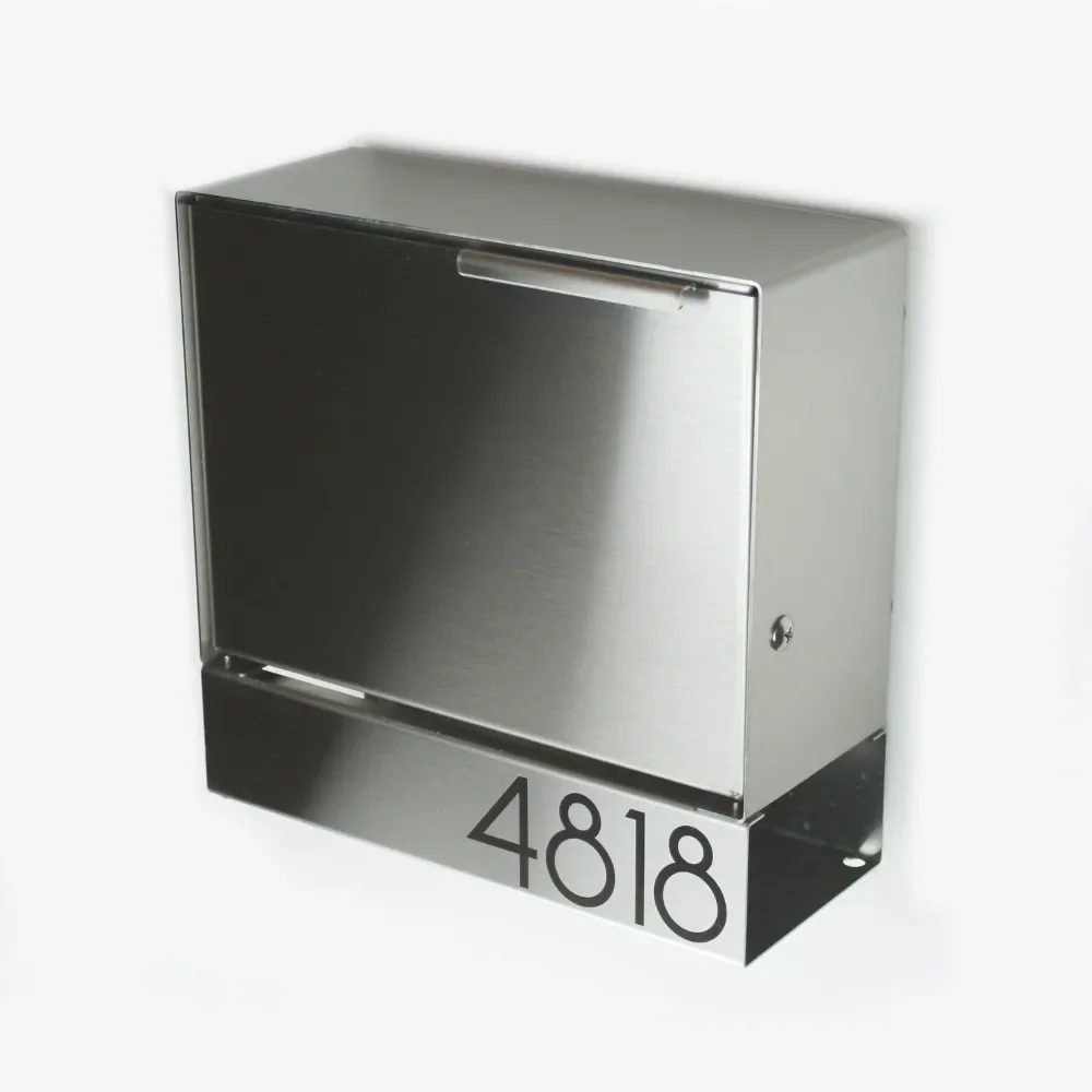 Waterproof Outdoor Package Mailbox,Stainless Steel Anti-theft Parcel Drop Box,Simple Wall-mounted Mailboxes for  Domestic Flats