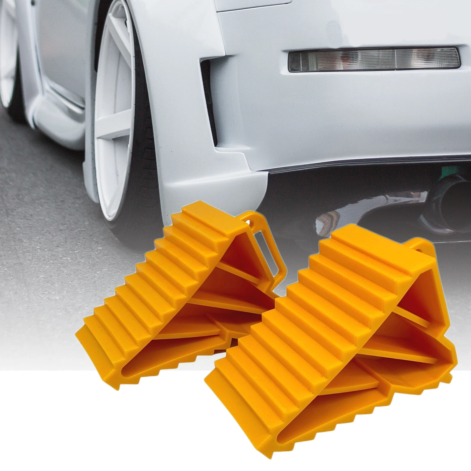 2 Pieces Wheel Chock with Handles Rubber Wheel Chocks Stop Block Replaces for Car  Car Truck Trailer Wheel Tire Support Pad