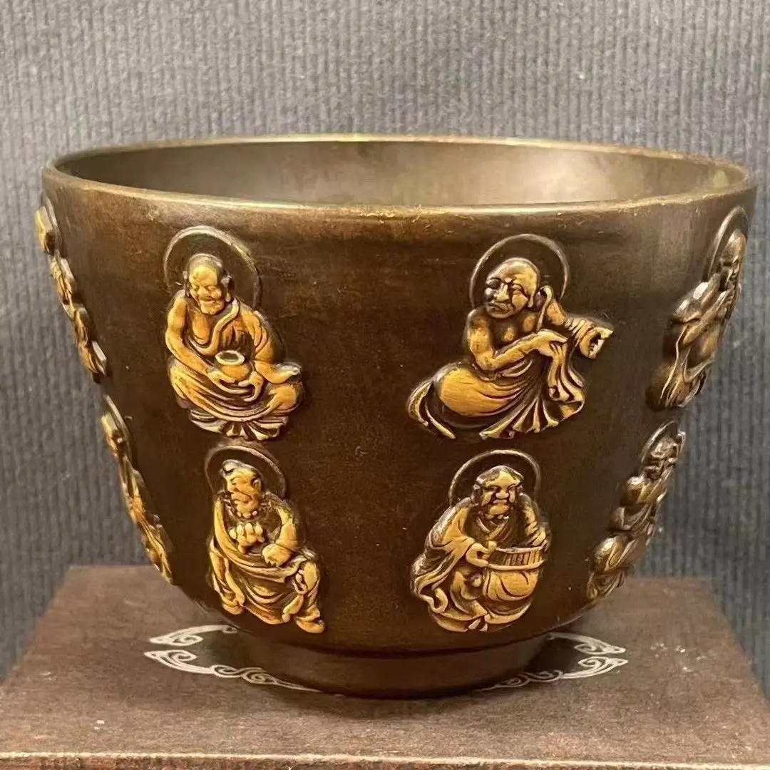 Eighteen Arhats Bowl Buddhist Offering Bowl Ornament Decoration Tea Pet Figurines Desk Decor Accessories