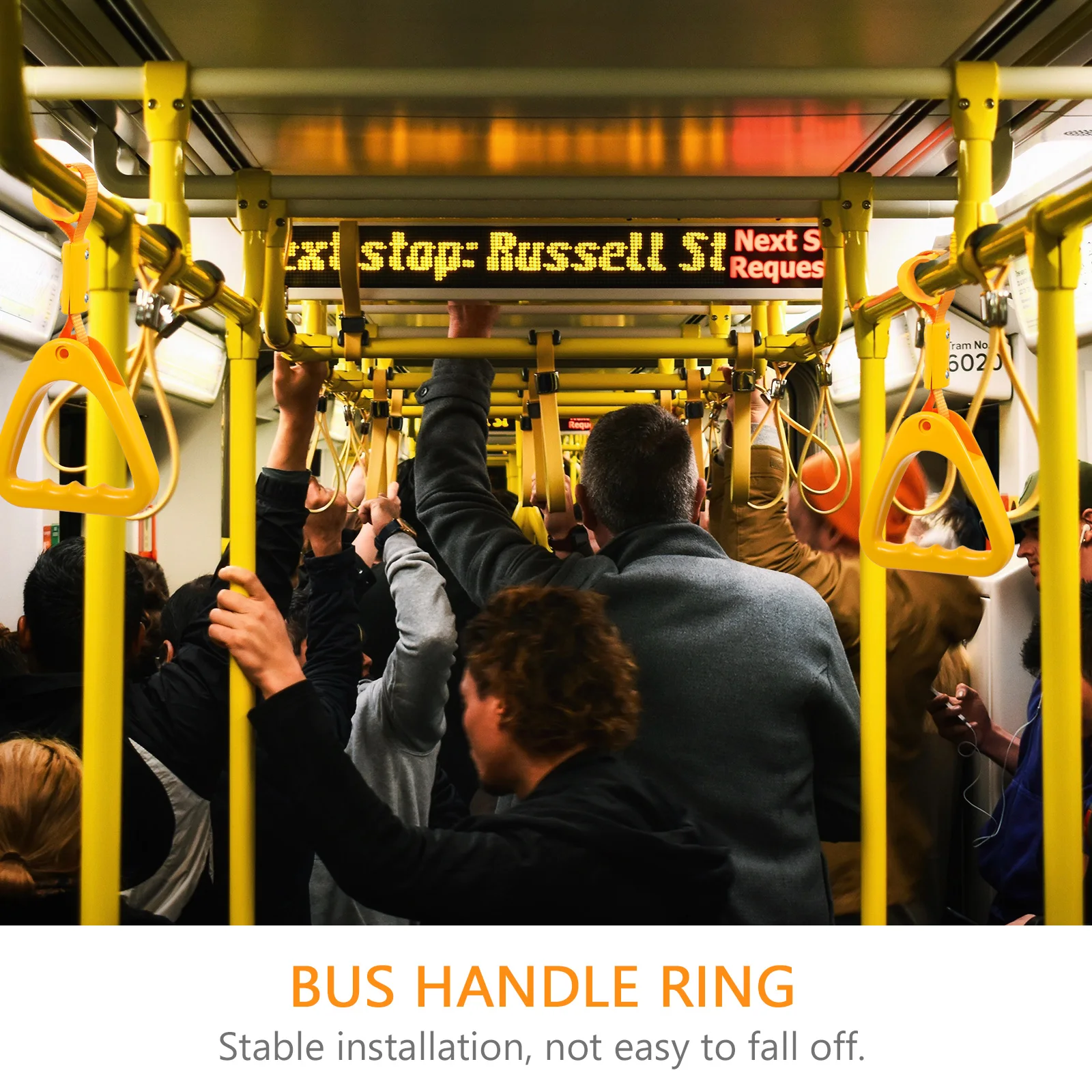 

2pcs Car Handle Ring Rear Bumper Warning Safety Strap For Cars Trains Subways Buses Trash Can Release Durable Foldable Hand