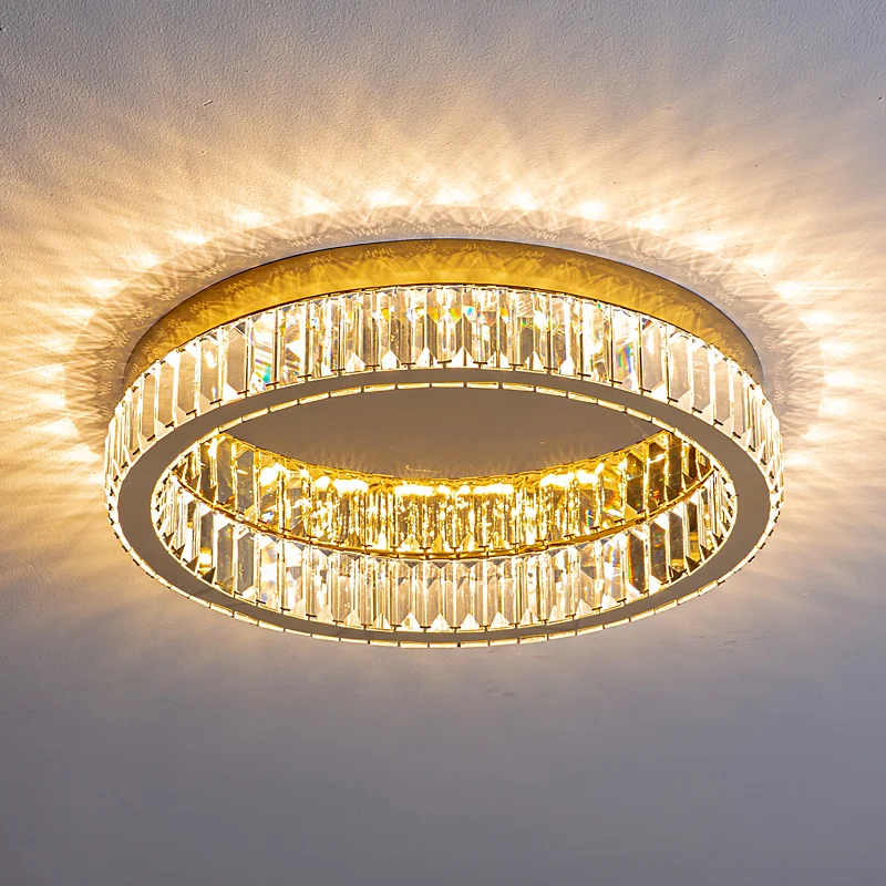 Crystal Ceiling Lamp LED Luxury Crystal Interior Lamp Living Room Dining Room Bedroom Ceiling Light Crystal Gold Ceiling Fixture