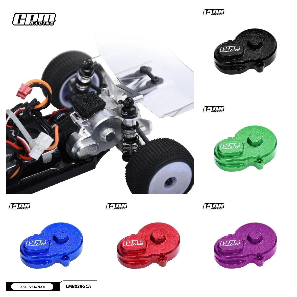 GPM For LOSI 1/24 Micro-B/ 1/28 Micro-T LOS00007 For 7075 Alloy Rear Main Gear Cover