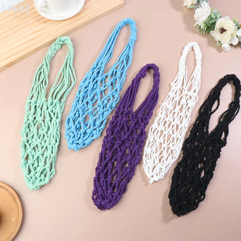 Coffee Mug Water Bottle Bag Hollow out Woven Net Cup Cover for On-the-Go Portable Foldable Crochet Cup Holder