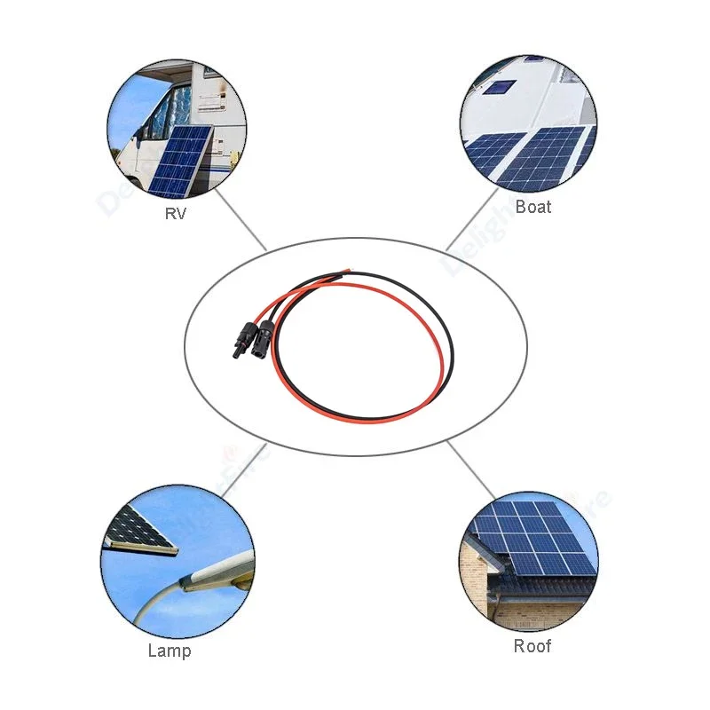 Solar Extension Cable Single End Tinned Copper Strand Wire With Female Male Connectors for Boat Marine Auto Car RV PV Systems