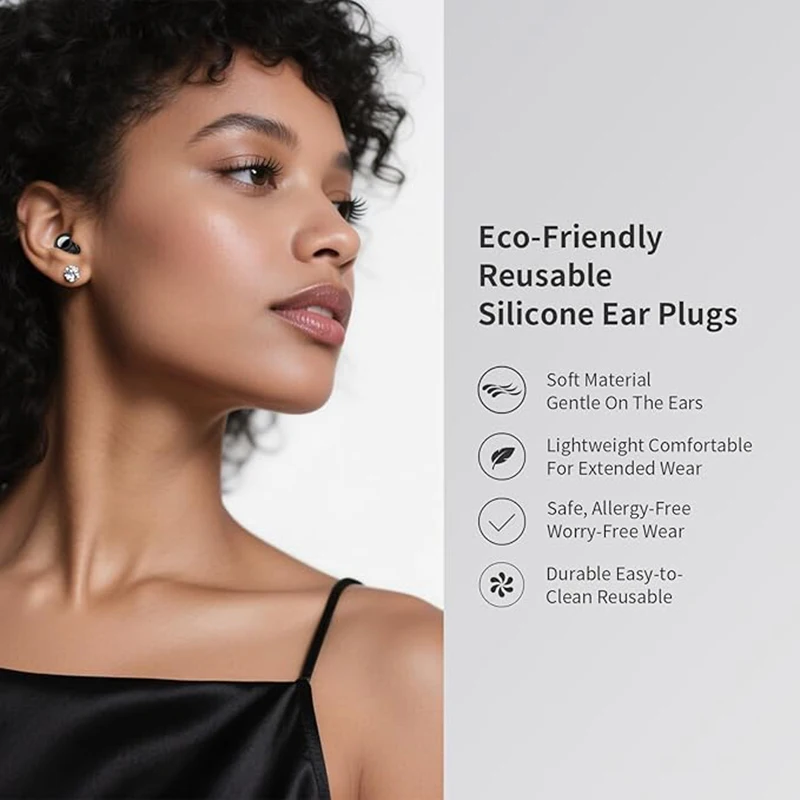 سدادات أذن هادئة للحد من الضوضاء أثناء النوم، فائقة النعومة وقابلة لإعادة الاستخدام لحماية السمع، سدادات أذن مضادة للضوضاء للحفلات الموسيقية والسفر #3