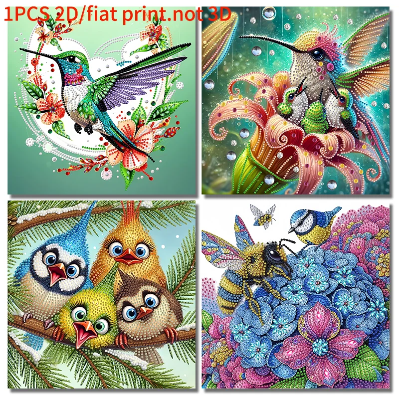 2D/Flat 1 Piece Diamond Painting Frameless Painting, Bird Pattern, Canvas Material, Indoor/Outdoor Family Gathering Decoration