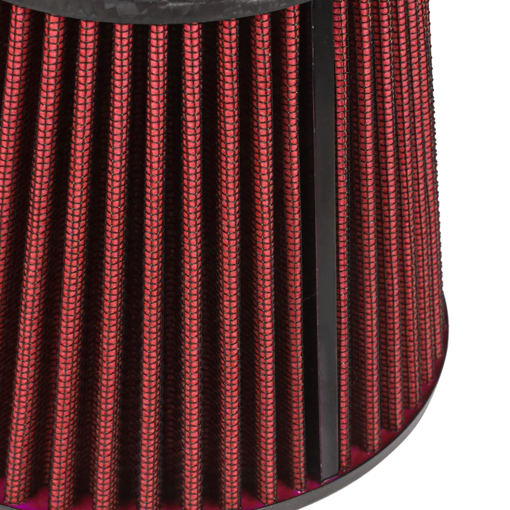 Universal Mushroom Cone Filter with Clamp 3.5'' 89mm High Flow Inlet Short Ram Red Cold Air Intake Cone Filter