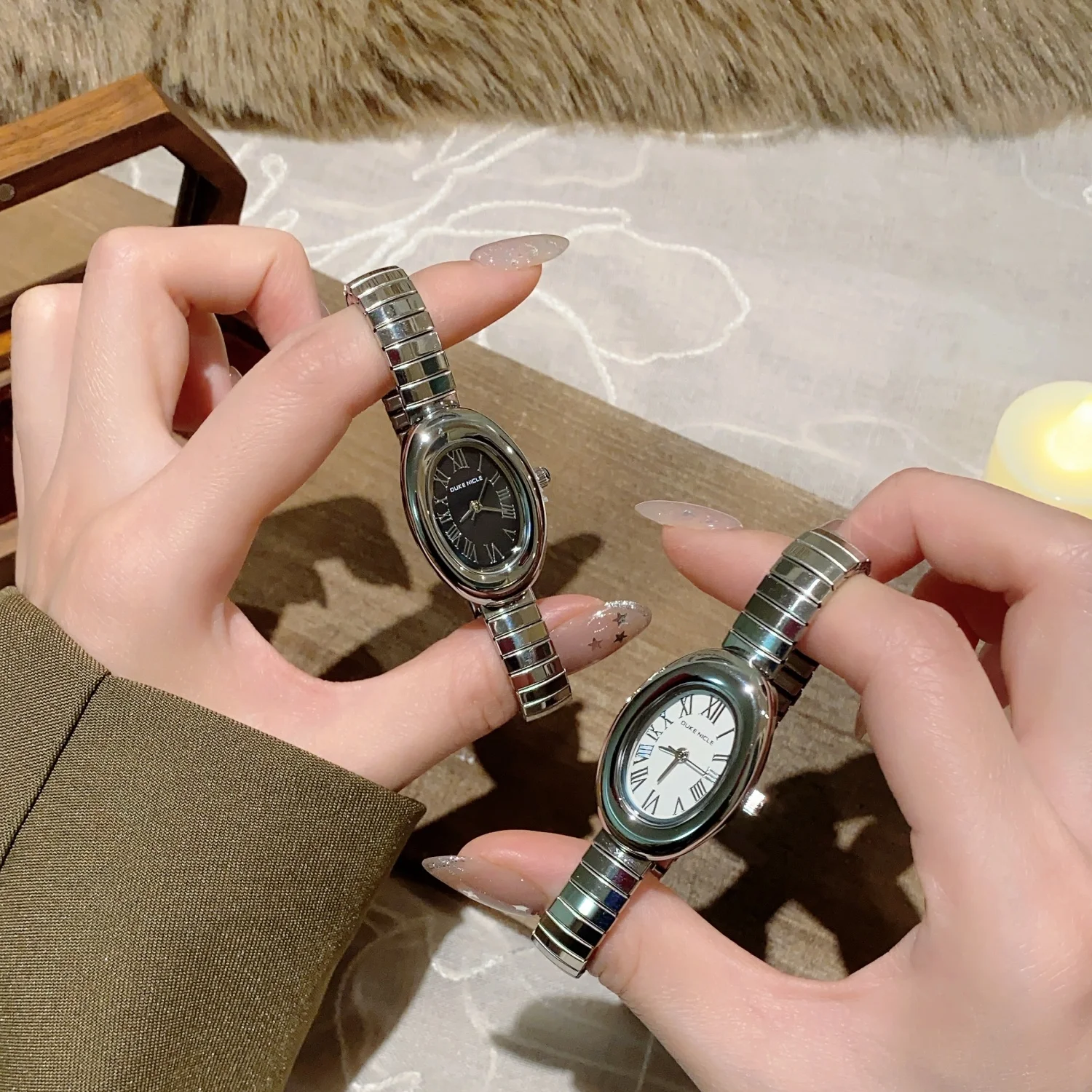 Proste damskie zegarki z owalną tarczą, elastyczny pasek ze stali nierdzewnej, analogowy zegarek kwarcowy, zegarek na rękę dla dziewcząt, zegar, reloj mujer.