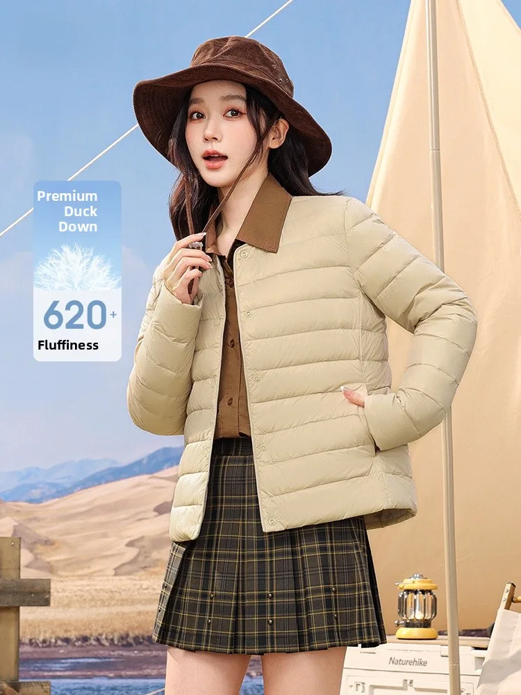 

Легкая женская пуховая куртка Snow Mid-Autumn с длинными рукавами, повседневная, для поездок на работу, в корейском стиле, прямого кроя, из нейлоновой ткани