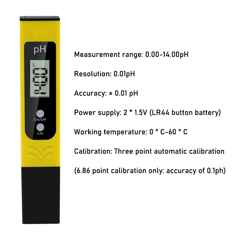 Water Quality Test Pen New PH Meter 0.01 High Precision for 0-14 PH Measurement Range Suitable Aquarium ,Swimming Pool,Household