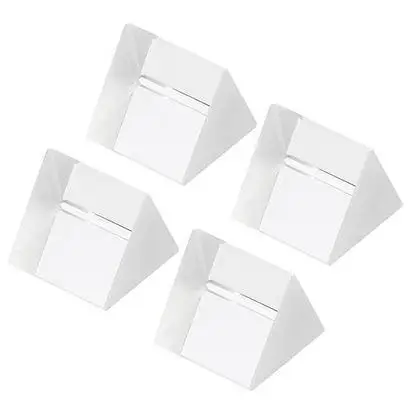 

4 pcs Triangular Prism Crystal Optical Glass For Light Refraction Analysis Photography Science Teaching Tool