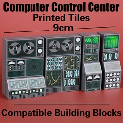 MOC Computer Date Storage Control Center Printed Tiles City Scene Console Building Blocks Compatible Bricks Toys Boys Gift