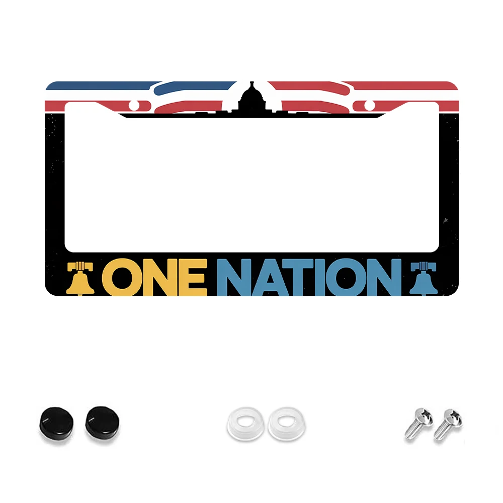 

1 шт., красный, белый, синий, узор американского флага, 2 отверстия, рамка номерного знака, алюминиевый материал, 6x12 дюймов, с набором винтов, новинка в стиле ретро