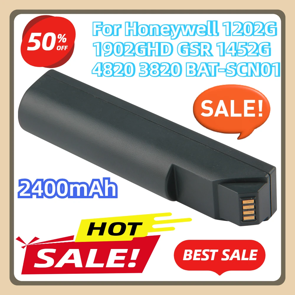 

For Honeywell 1202G 1902GHD GSR 1452G 4820 3820 BAT-SCN01 General Scanners Replacement Battery 2400mAh BAT-SCN01