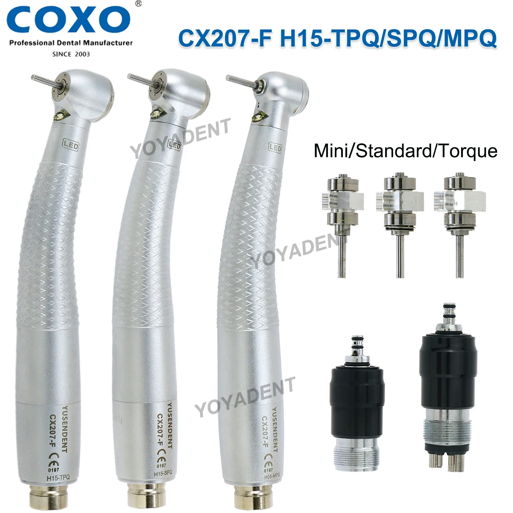 

COXO Dental Turbine High Speed Handpiece LED E Generator Air Rotor Mini/Standard/Torque Head Fit NSK B2/M4 QD-J Coupler