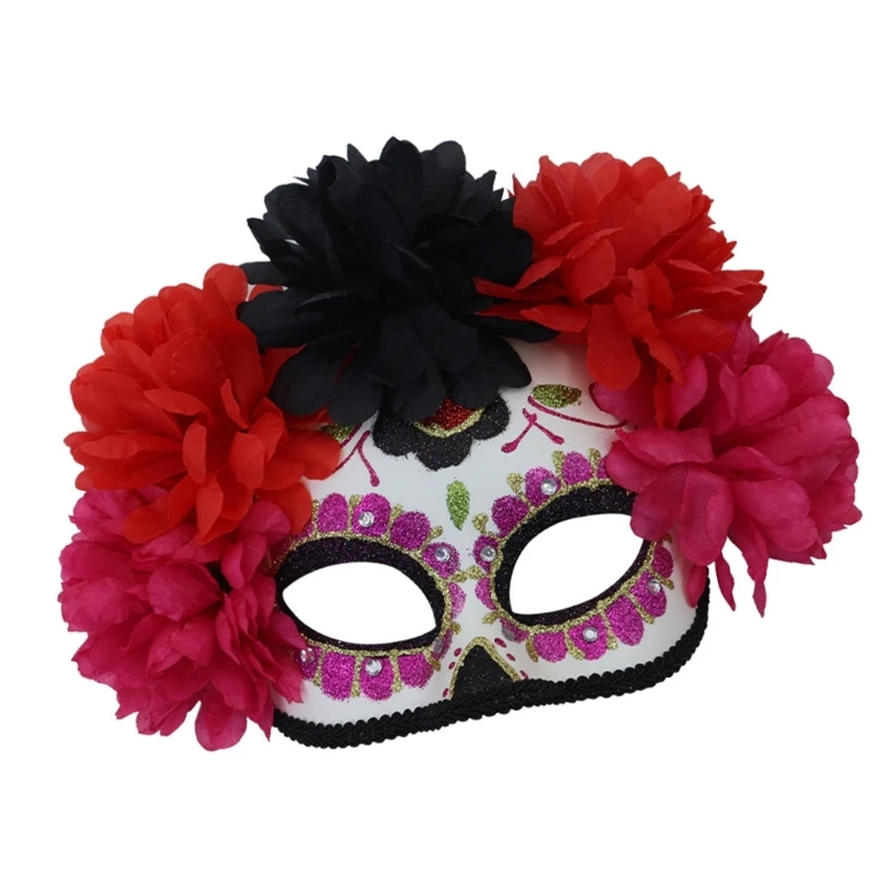 MXMB Performances Carnivals Facepiece Skeleton Facepiece Funny Light weight Eyemask for Adult Horror Halloween Carnivals