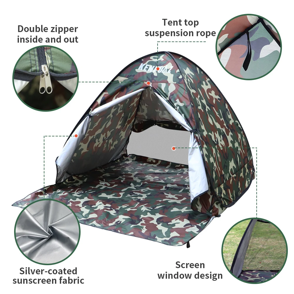 Tienda familiar ligera para playa, impermeable, para acampar al aire libre, Picnic, tiendas para niños, ventiladas, emergentes, abierta, portátil, parasol para bebé