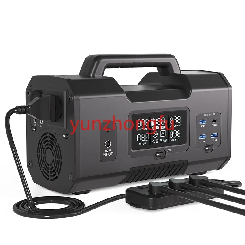 300W Portable Power Station Built in 30W Loud Wireless Speaker 299.5Wh Capacity 5 Output Port Portable Generator with Flashlight