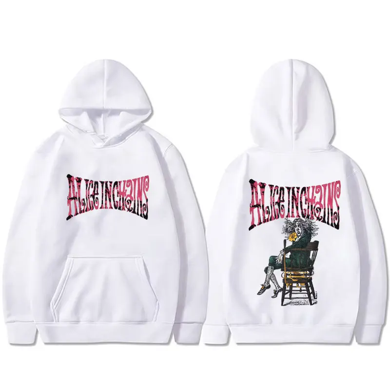 Rock Band Alice in Chains Double Sided Print Hoodie Men Women Casual Oversized Hooded Sportswear Male Vintage Fleece Pullover