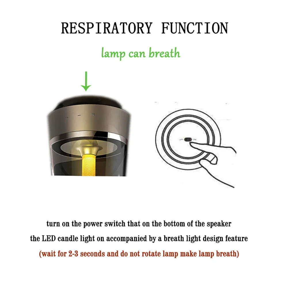 LED vela luz de respiração, luz noturna, escurecimento, criativo, som bluetooth, música abajur, bar, ambiente quarto